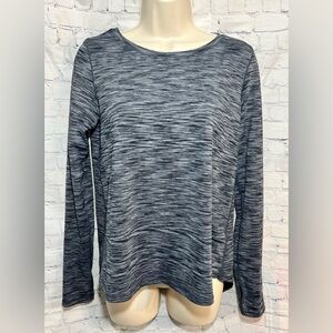 ZYIA Charcoal Split Back Long Sleeve T Size Large
